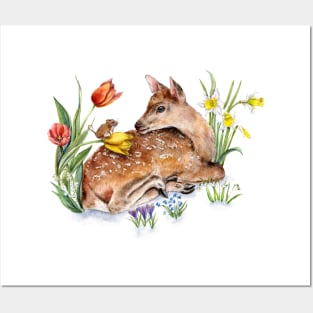 Spring Baby Deer Posters and Art